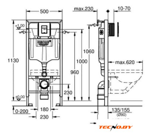Инсталляция для унитаза Grohe Solido 38811KF0 - Изображение №6 — Интернет-Магазин TECNO.BY