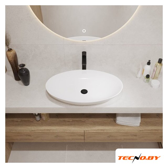 Умывальник Lauter 21571 + клапан 21190W + сифон 21635W (белый матовый) - Изображение №5 — Интернет-Магазин TECNO.BY