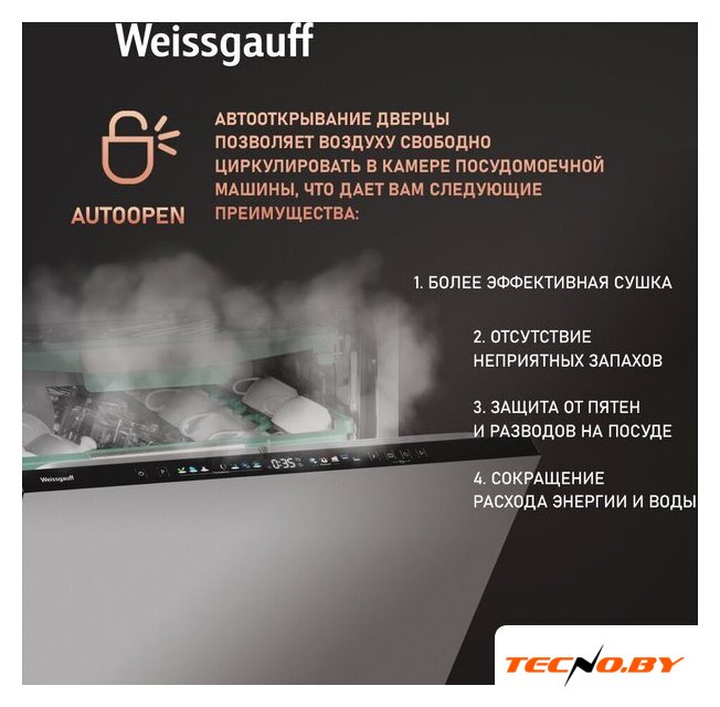 Встраиваемая посудомоечная машина Weissgauff BDW 6140 Ultra Real Autoopen Infolight - Изображение №18 — Интернет-Магазин TECNO.BY
