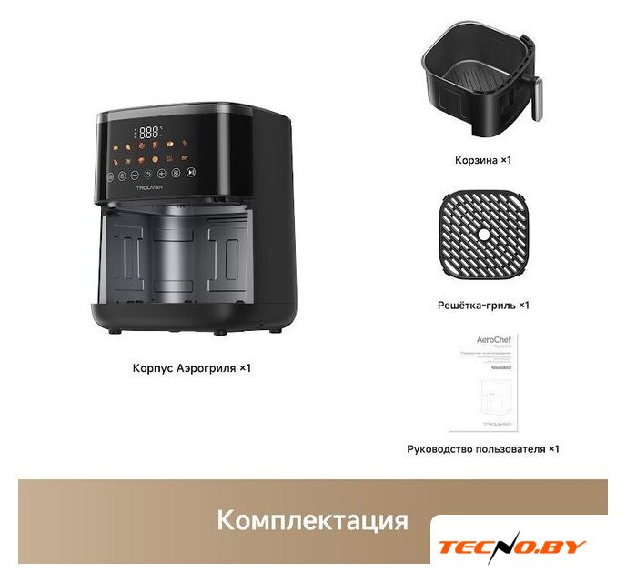 Аэрогриль (аэрофритюрница) Trouver Air Fryer FD10 Pro Max (черный) - Изображение №11 — Интернет-Магазин TECNO.BY