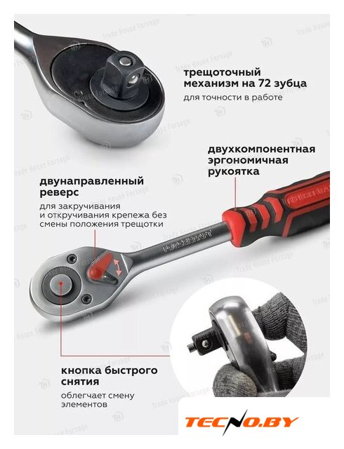 Универсальный набор инструментов ForceKraft FK-41723-5(51889) - Изображение №6 — Интернет-Магазин TECNO.BY