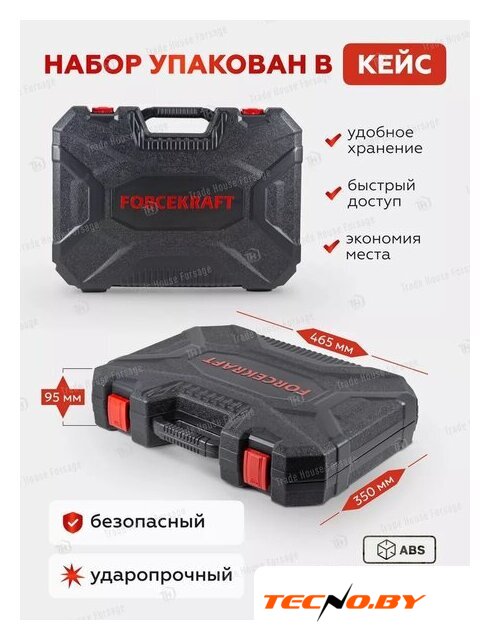 Универсальный набор инструментов ForceKraft FK-41723-5(51889) - Изображение №5 — Интернет-Магазин TECNO.BY