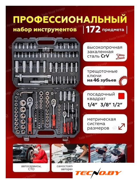 Универсальный набор инструментов ForceKraft FK-41723-5(51889) - Изображение №4 — Интернет-Магазин TECNO.BY