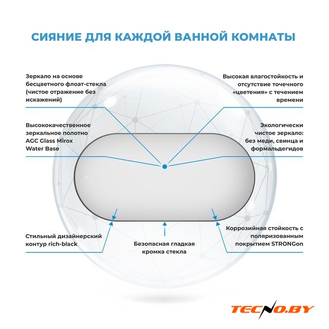  Wellsee Зеркало 7 Rays' Spectrum 172201490, 120 х 60 см - Изображение №3 — Интернет-Магазин TECNO.BY