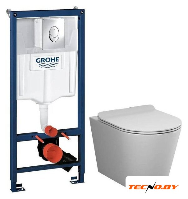 Унитаз подвесной AM.PM Sunny Flashclean C85C1701SC + GROHE Rapid SL 38721001 - Изображение №1 — Интернет-Магазин TECNO.BY