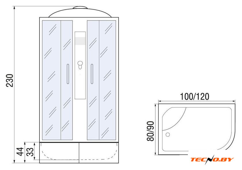 Душевая кабина River Desna XL 100/80/44 MT R - Изображение №14 — Интернет-Магазин TECNO.BY