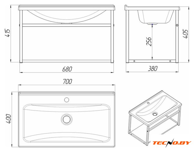  Lesan Тумба с умывальником LS/CLS-70W - Изображение №4 — Интернет-Магазин TECNO.BY