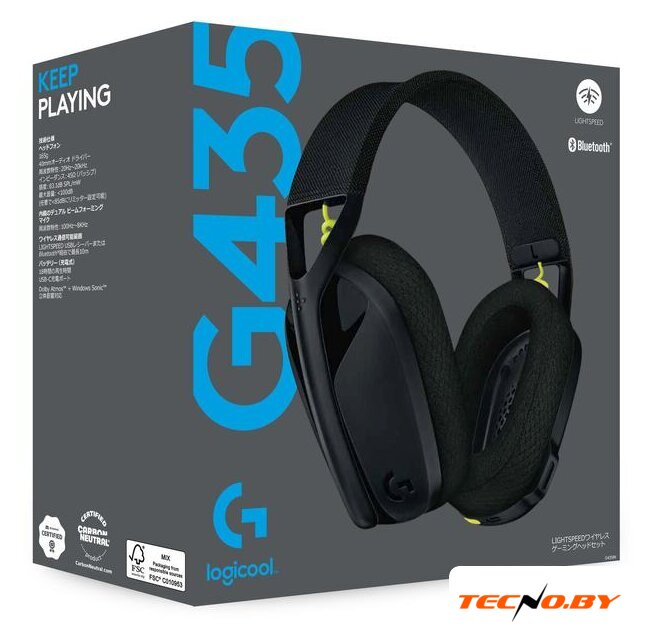 Наушники Logitech G435 Lightspeed (черный/неоновый желтый) - Изображение №5 — Интернет-Магазин TECNO.BY