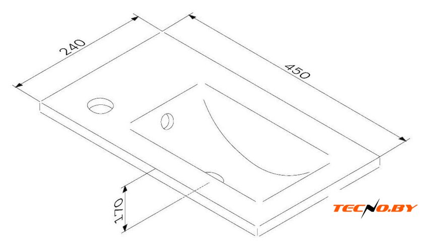 Умывальник AM.PM X-Joy M85AWCC0452WG64 (белый глянец) - Изображение №4 — Интернет-Магазин TECNO.BY