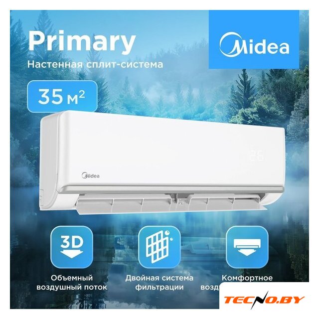 Кондиционер Midea Primary Inverter MSAG3-12N8C2-I/MSAG3-12N8C2-O - Изображение №1 — Интернет-Магазин TECNO.BY