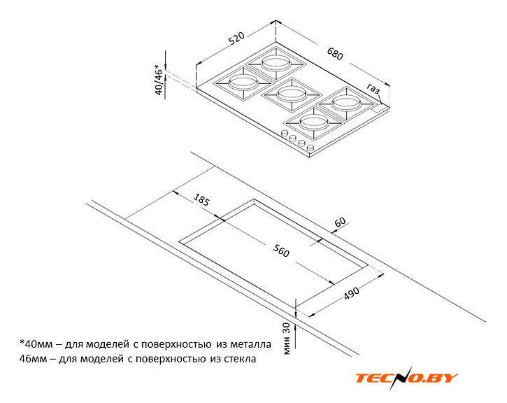 Варочная панель Korting HGG 7835 CTN - Изображение №2 — Интернет-Магазин TECNO.BY