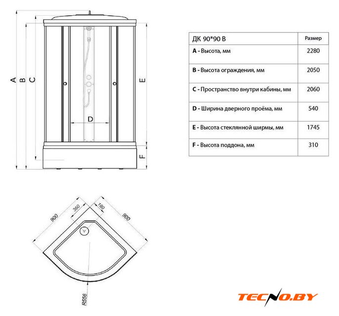 Душевая кабина Triton Вельвет В3 90x90 - Изображение №12 — Интернет-Магазин TECNO.BY