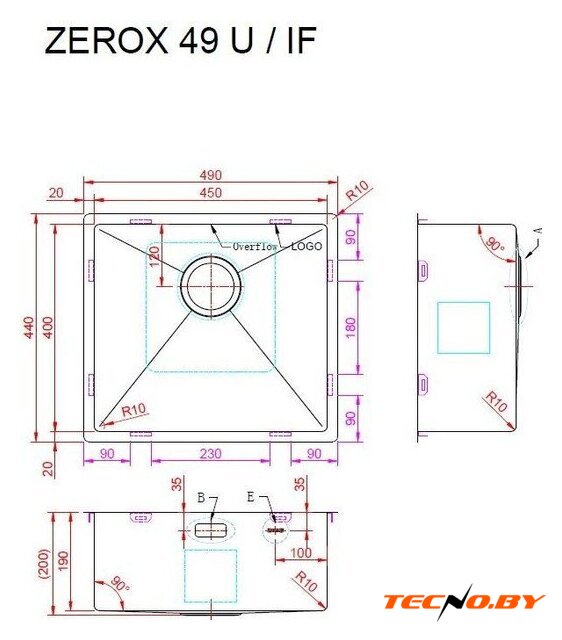Кухонная мойка ZorG Zerox 49 U / IF Zurinox Steel - Изображение №4 — Интернет-Магазин TECNO.BY