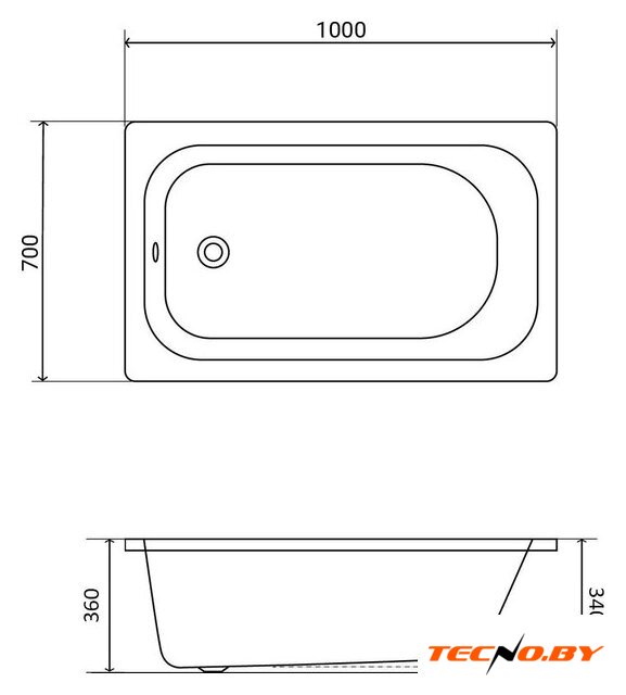 Ванна Lauter Orra 100 21XG100 (с ножками и сифоном 21Y11030) - Изображение №24 — Интернет-Магазин TECNO.BY