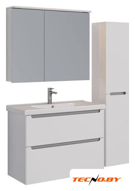  Lemark Шкаф с зеркалом для ванной Zenon 90x80 LM90ZS-Z (белый глянец) - Изображение №6 — Интернет-Магазин TECNO.BY