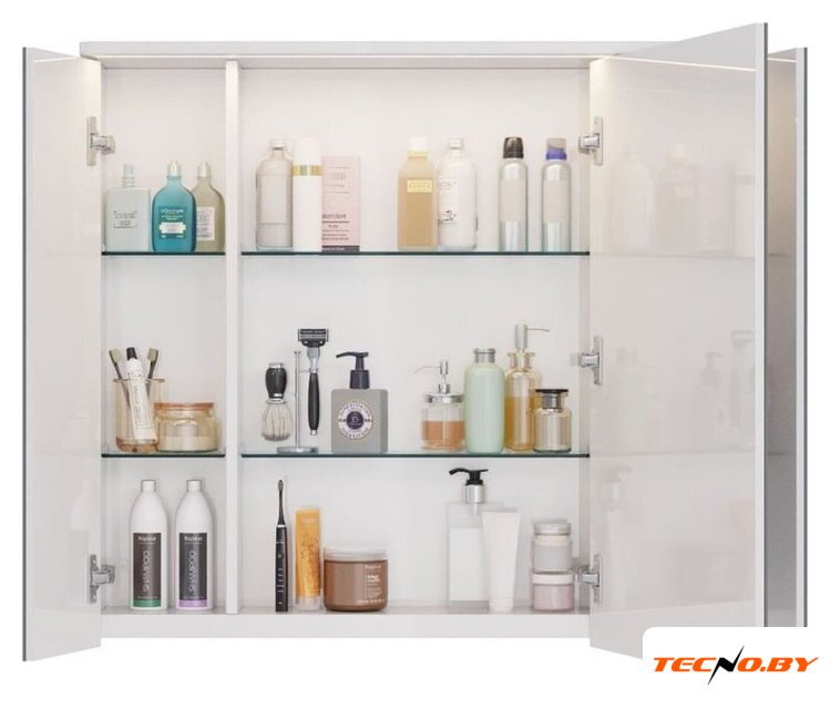  Lemark Шкаф с зеркалом для ванной Zenon 90x80 LM90ZS-Z (белый глянец) - Изображение №3 — Интернет-Магазин TECNO.BY