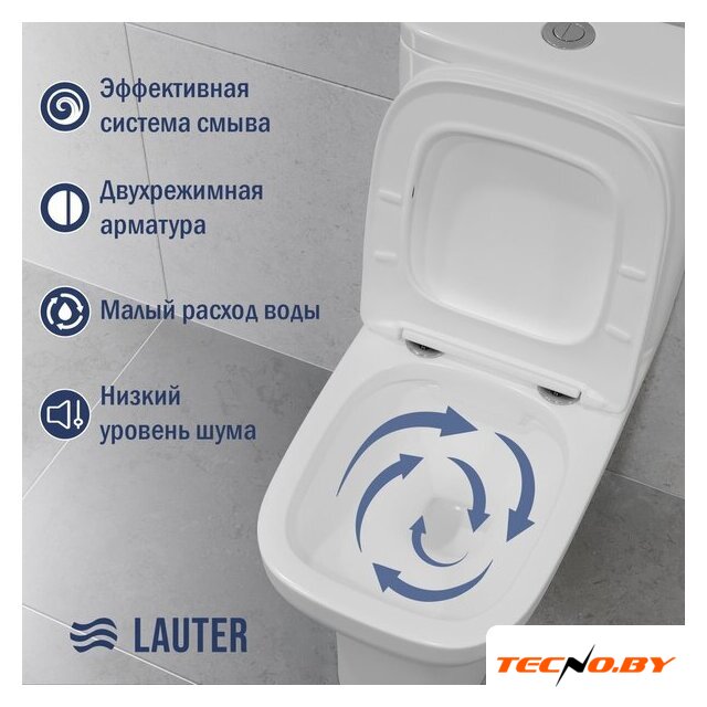 Унитаз напольный Lauter W236 2110236 + гигиенический душ Neo 21LT0471CH - Изображение №4 — Интернет-Магазин TECNO.BY