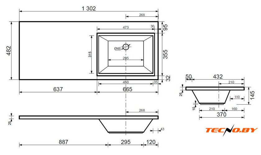  Aquanet Тумба с умывальником Токио 130 R 239303 - Изображение №17 — Интернет-Магазин TECNO.BY