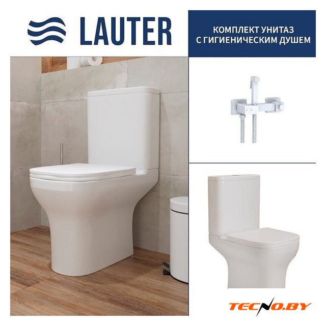 Унитаз напольный Lauter W236 2110236 + гигиенический душ Glow 21LT0223MW - Изображение №1 — Интернет-Магазин TECNO.BY