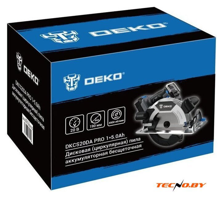 Дисковая (циркулярная) пила Deko DKCS20DA PRO 085-1156 (с 1-им АКБ) - Изображение №4 — Интернет-Магазин TECNO.BY