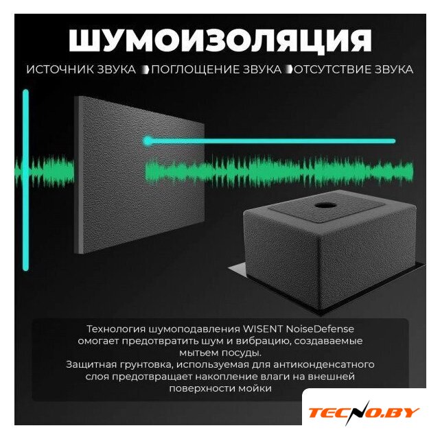 Кухонная мойка Wisent WS-35044BD/GER013 (с сифоном, дозатором и коландером) - Изображение №8 — Интернет-Магазин TECNO.BY