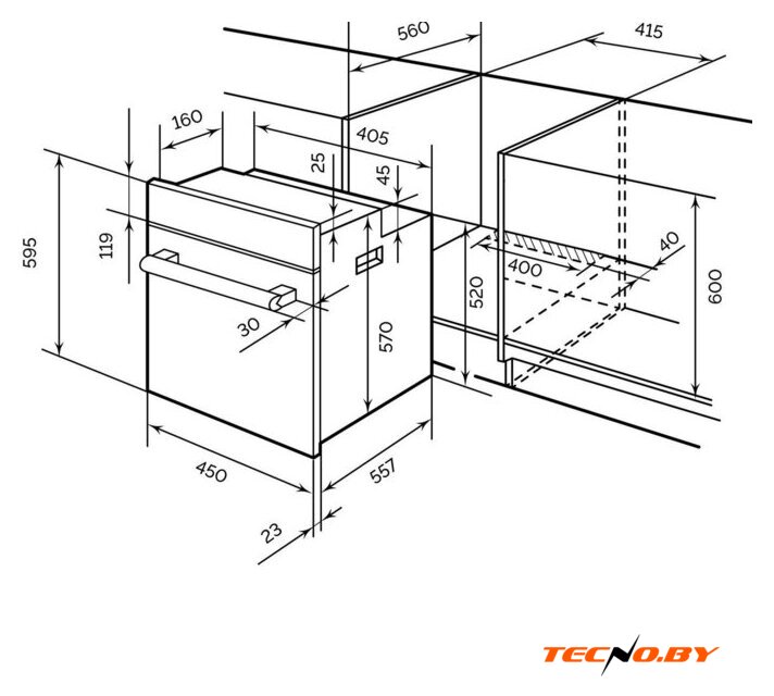 Электрический духовой шкаф LEX EDM 4545 BL - Изображение №6 — Интернет-Магазин TECNO.BY