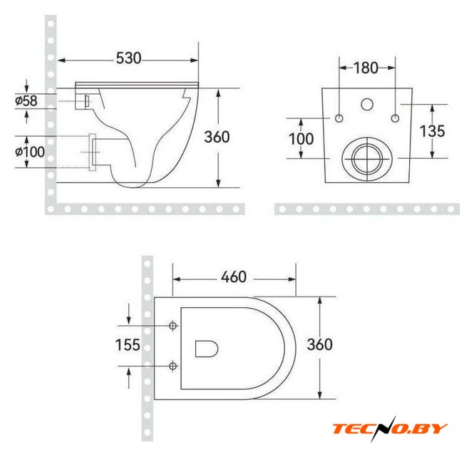 Унитаз подвесной Roxen Antares Tornado Long в комплекте с инсталляцией StounFix Dual Fresh 6 в 1 868441 (кнопка: оружейная сталь матовая) - Изображение №11 — Интернет-Магазин TECNO.BY