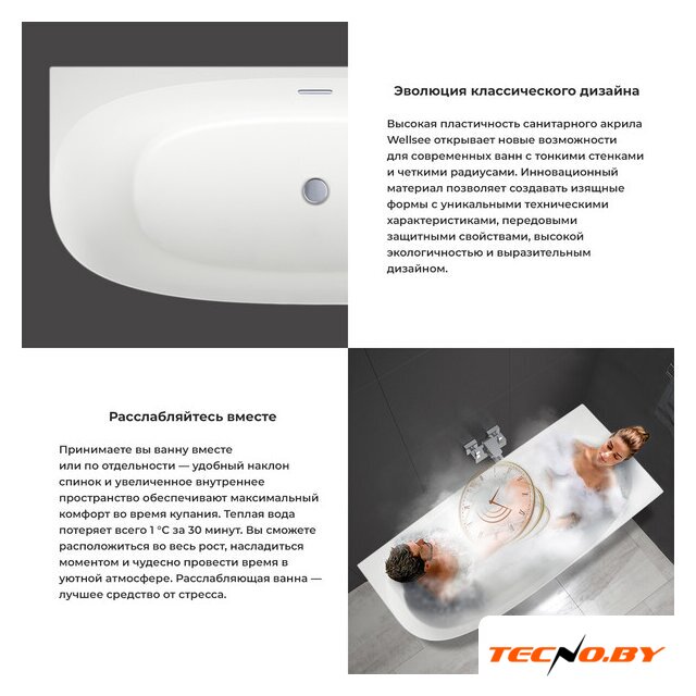 Ванна Wellsee Belle Spa 2.0 170x75 235806002 (пристенная ванна (правая) белый глянец, экран, каркас, сифон-автомат глянцевый белый) - Изображение №5 — Интернет-Магазин TECNO.BY