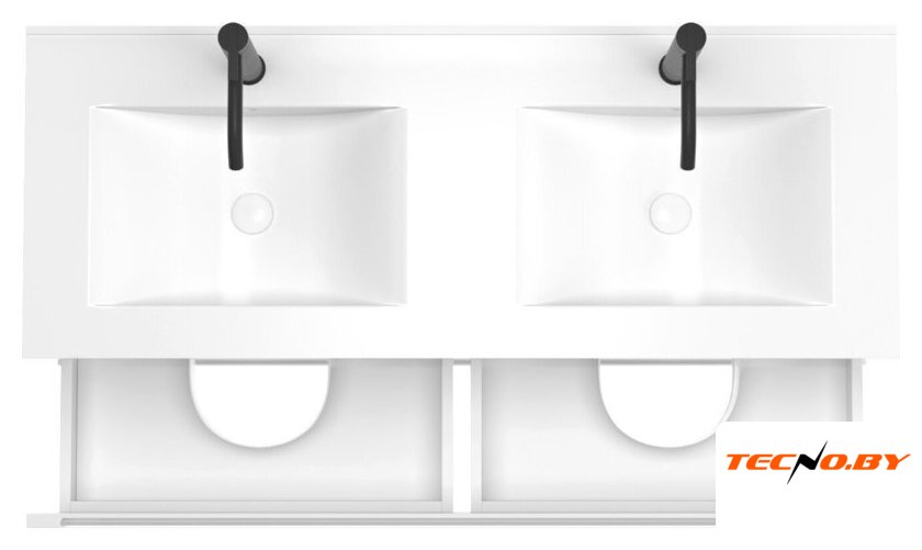  ЗОВ Тумба с умывальником Дион 120 D120LWP0M9003MKV5-OL120 (белый матовый) - Изображение №2 — Интернет-Магазин TECNO.BY