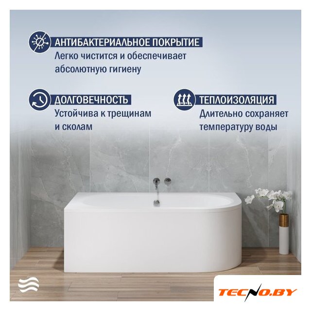 Ванна Lauter Bliss 170 L 21201071L (с каркасом) - Изображение №5 — Интернет-Магазин TECNO.BY