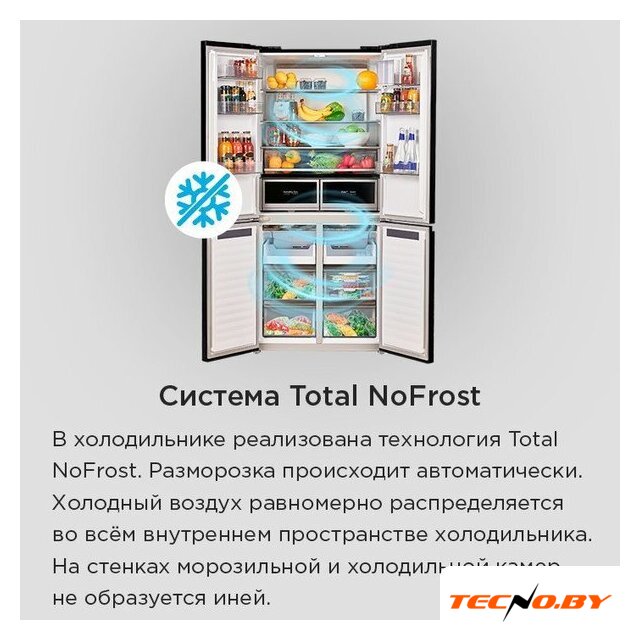 Четырёхдверный холодильник MAUNFELD MFF190NFDSB - Изображение №22 — Интернет-Магазин TECNO.BY