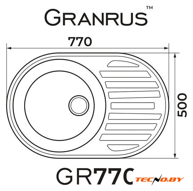 Кухонная мойка Granrus GR-770 (антрацит) - Изображение №2 — Интернет-Магазин TECNO.BY
