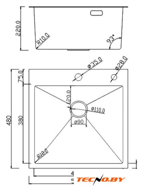 Кухонная мойка Roxen Simple 560220-50BR-V бронза/текстурная PVD покрытие (с коландером и дозатором) - Изображение №19 — Интернет-Магазин TECNO.BY