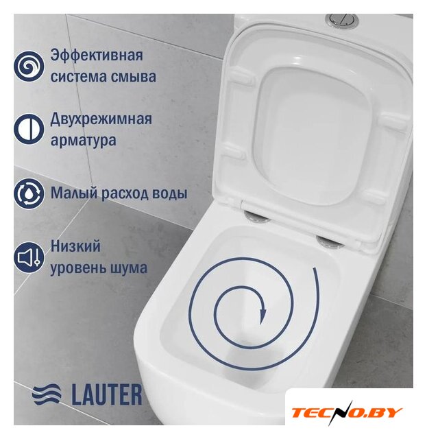 Унитаз напольный Lauter Rimless 21D2203 + гигиенический душ Glow 21LT0224GL - Изображение №5 — Интернет-Магазин TECNO.BY
