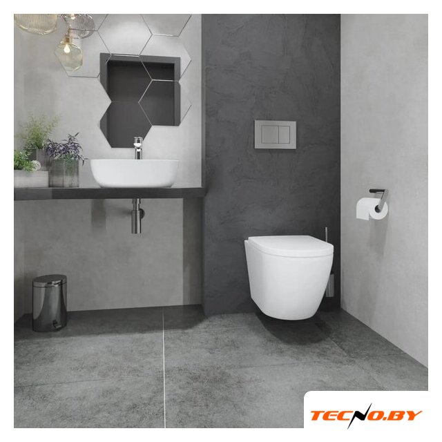 Унитаз подвесной Lauter Vortex 2110830+GROHE Rapid SL 38721001+37131000 с кнопкой (овальная, хром) - Изображение №12 — Интернет-Магазин TECNO.BY