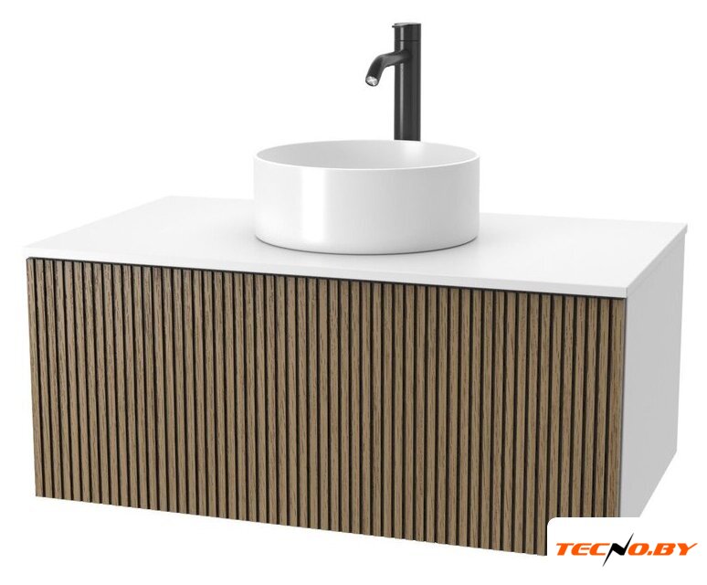  ЗОВ Тумба под умывальник Кито 100 K100LW0MRMC-LDSPW (белый/тростник) - Изображение №1 — Интернет-Магазин TECNO.BY