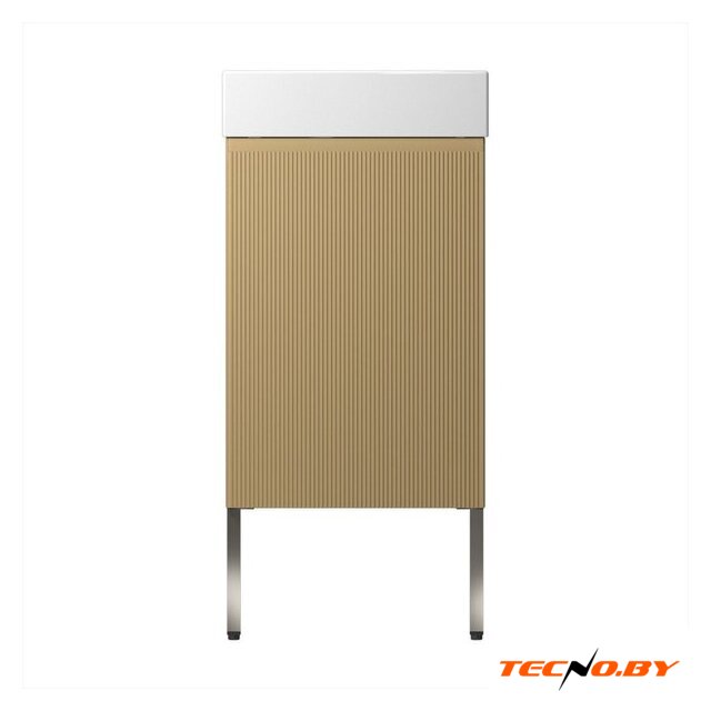 Wellsee Тумба под умывальник 3 в 1 WC Area 221803003 (тумба/матовый бежевый, раковина/глянцевый белый, ножки/нержавеющая сталь) - Изображение №2 — Интернет-Магазин TECNO.BY