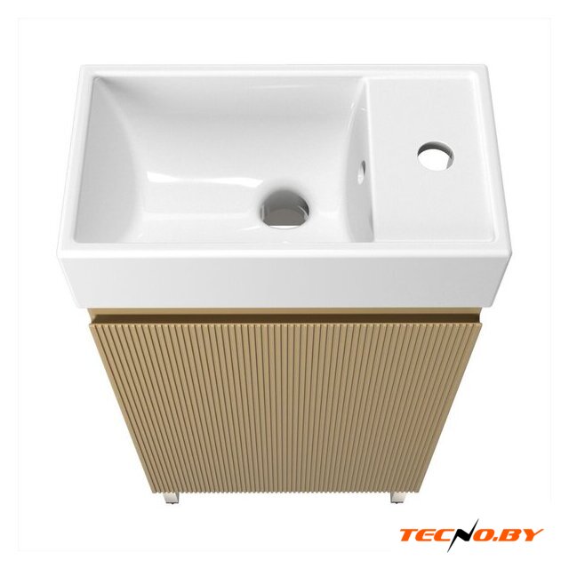  Wellsee Тумба под умывальник 3 в 1 WC Area 221803003 (тумба/матовый бежевый, раковина/глянцевый белый, ножки/нержавеющая сталь) - Изображение №3 — Интернет-Магазин TECNO.BY