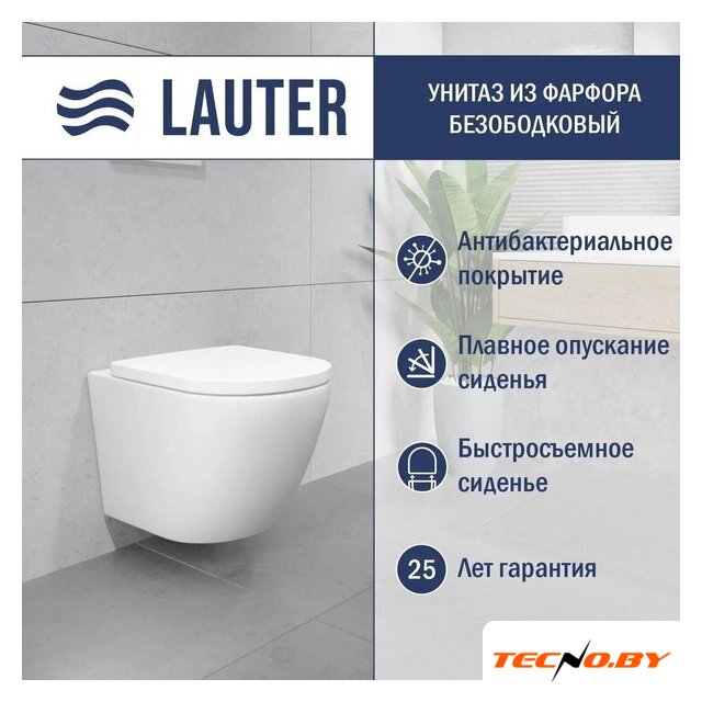 Унитаз подвесной Lauter Vortex 2110830+GROHE Solido 38811KF0+37131000 с кнопкой (прямоугольная, черный) - Изображение №2 — Интернет-Магазин TECNO.BY