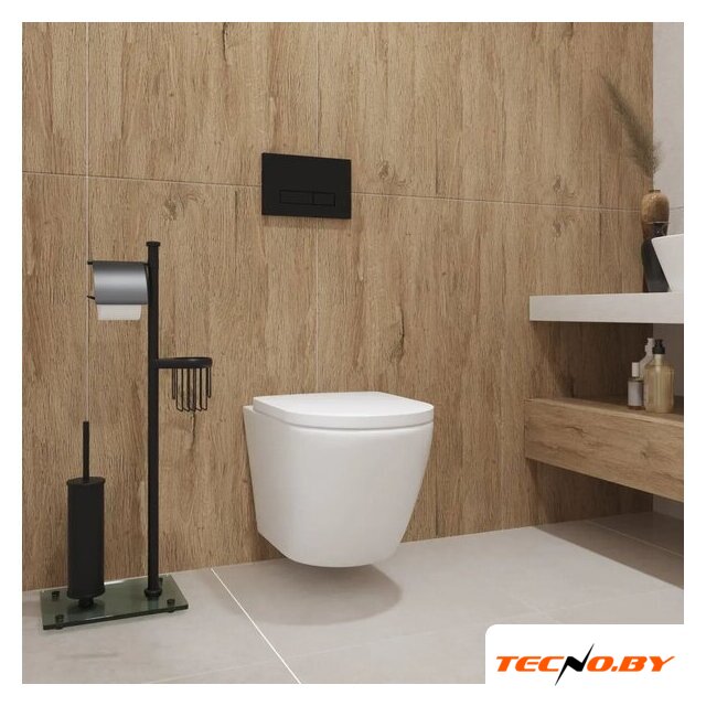 Унитаз подвесной Lauter Vortex 2110830+GROHE Solido 38811KF0+37131000 с кнопкой (прямоугольная, черный) - Изображение №10 — Интернет-Магазин TECNO.BY