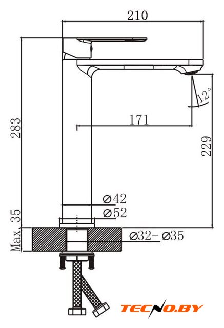 Умывальник Lauter 21571 + Moon 21СК8691BS с сифоном 21635B (черный матовый) - Изображение №6 — Интернет-Магазин TECNO.BY
