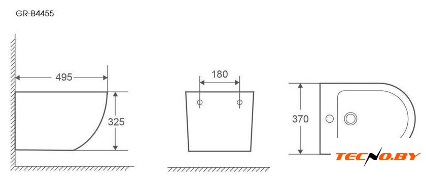 Унитаз подвесной Grossman GR-4455SQ - Изображение №2 — Интернет-Магазин TECNO.BY