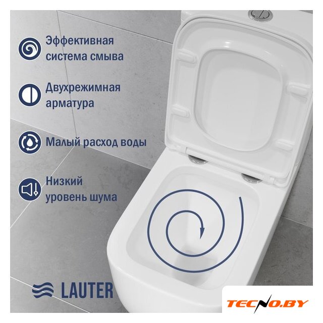 Унитаз напольный Lauter Rimless 21D2203 - Изображение №3 — Интернет-Магазин TECNO.BY