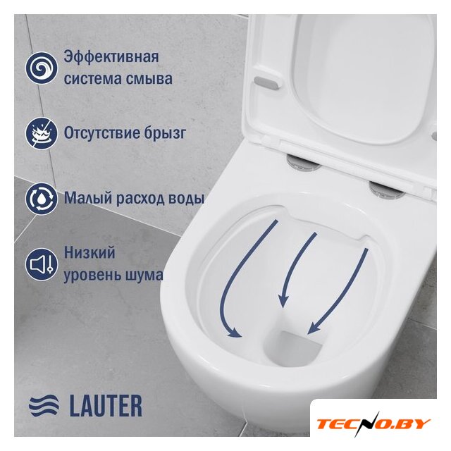 Унитаз подвесной Lauter Vortex 2110830 + GROHE Solido 38811KF0 с кнопкой (прямоугольная, черный) - Изображение №4 — Интернет-Магазин TECNO.BY