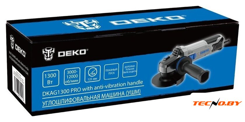 Угловая шлифмашина Deko DKAG1300 Pro 085-1055 - Изображение №14 — Интернет-Магазин TECNO.BY