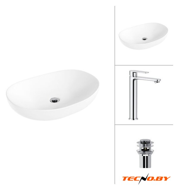 Умывальник Lauter 21502 + Moon 21СK81691C с донным клапаном 21190CH (хром) - Изображение №1 — Интернет-Магазин TECNO.BY