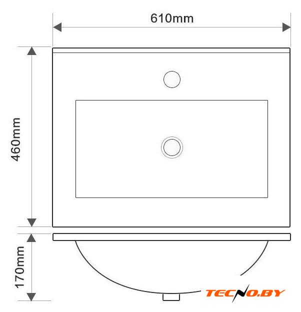  ЗОВ Тумба с умывальником Дион 60 D60LHO0M9003MKV5-OL60 (белый матовый/дуб) - Изображение №6 — Интернет-Магазин TECNO.BY