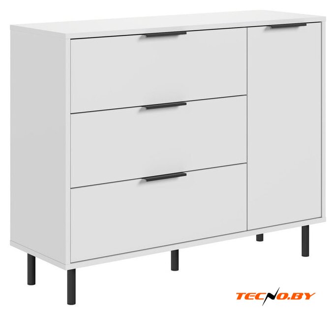 Тумба Mio Tesoro Rimini KOM1D3S (белый/белый) - Изображение №1 — Интернет-Магазин TECNO.BY