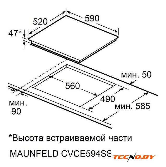 Варочная панель MAUNFELD CVCE594SSMDBK Lux - Изображение №7 — Интернет-Магазин TECNO.BY