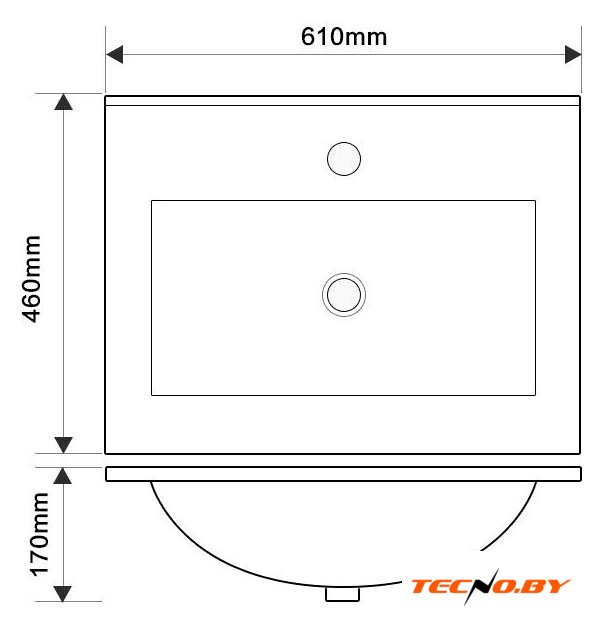  ЗОВ Тумба с умывальником Дион 60 D60LWP0M9003MKV5-OL60 (белый матовый) - Изображение №6 — Интернет-Магазин TECNO.BY